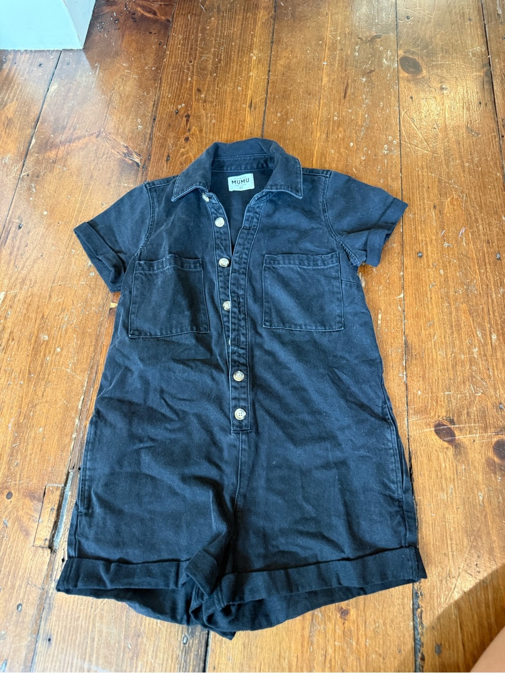 Show Me Your MuMu Black Short Sleeve Kids One-Piece Romper